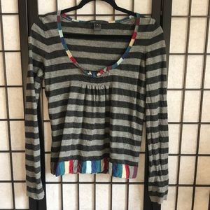 Marc Jacobs Striped Wool Long Sleeve Sweater